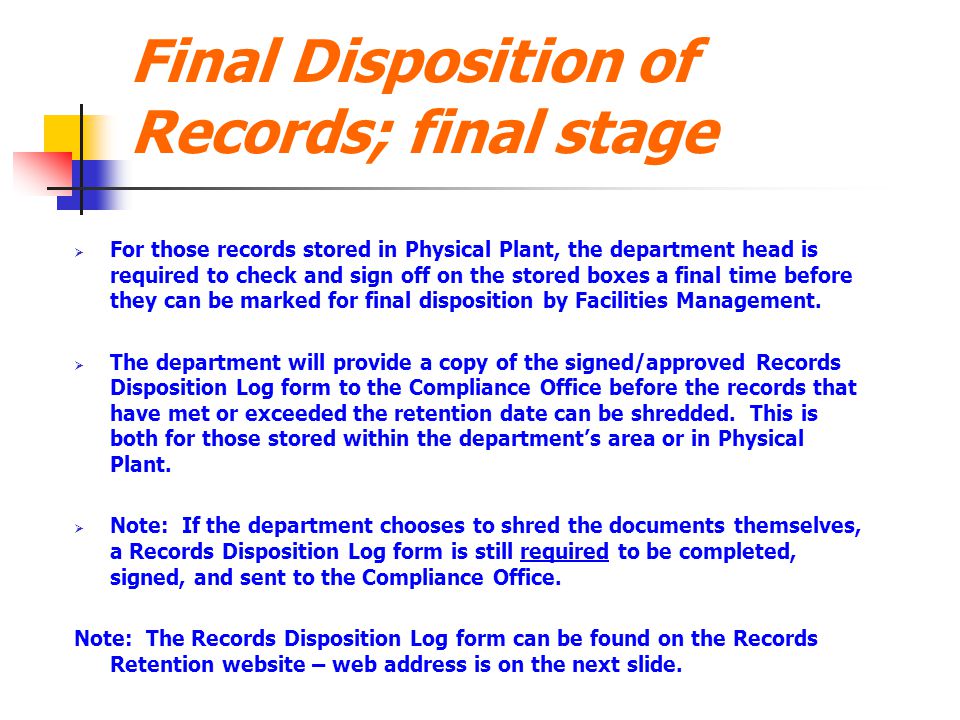 Duplication of disposition